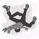 falling skeleton linograph elliott smith tattoo design idea