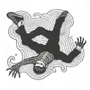 falling skeleton linograph elliott smith tattoo design idea