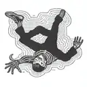 falling skeleton linograph elliott smith tattoo design idea
