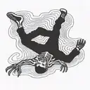 falling skeleton linograph elliott smith tattoo design idea