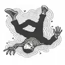 falling skeleton linograph elliott smith tattoo design idea