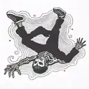 falling skeleton linograph elliott smith tattoo design idea