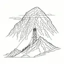 kilimanjaro mountain outline with two lineman climbing  tattoo design idea