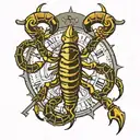 scorpion clock. prison bars tattoo design idea