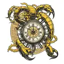 scorpion clock. prison bars tattoo design idea