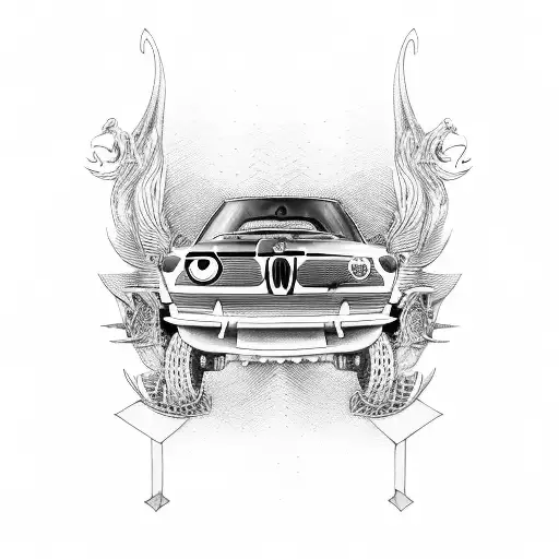 bmw car with Viking tattoo design idea