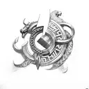 bmw car with Viking tattoo design idea