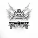 bmw car with Viking tattoo design idea