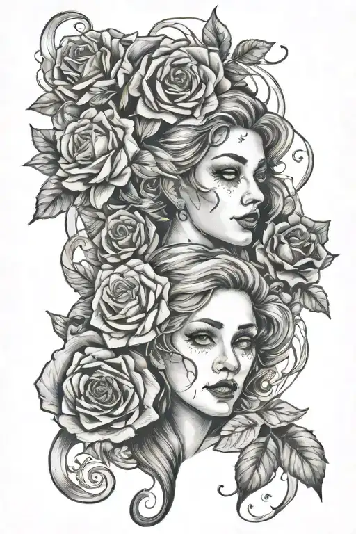 Lost loved ones and joy in life tattoo design idea