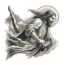 jesus calming the storm tattoo design idea