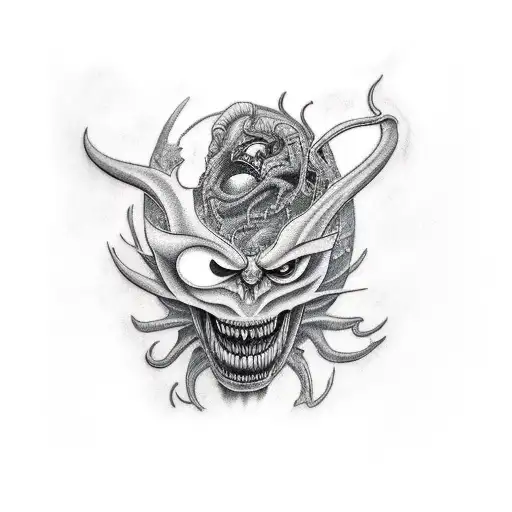 depression demon tattoo design idea