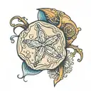 sand dollar ocean tattoo design idea