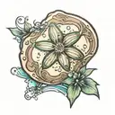 sand dollar ocean tattoo design idea