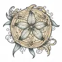 sand dollar ocean tattoo design idea