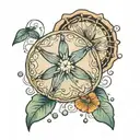 sand dollar ocean tattoo design idea