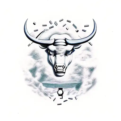 Comic Taurus with the letter d and a in it tattoo design idea