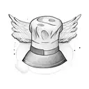 Chef's hat with paper plane wings tattoo design idea