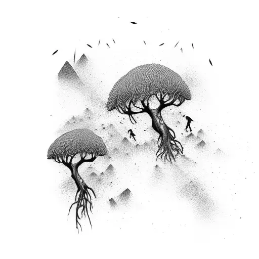 dead tree tattoo design idea