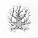 dead tree tattoo design idea