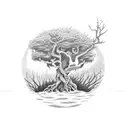 dead tree tattoo design idea