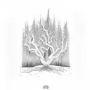 dead tree tattoo design idea