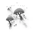 dead tree tattoo design idea