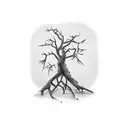 dead tree tattoo design idea