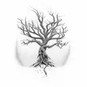 dead tree tattoo design idea