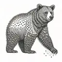 bear next to hedgehog love tattoo design idea