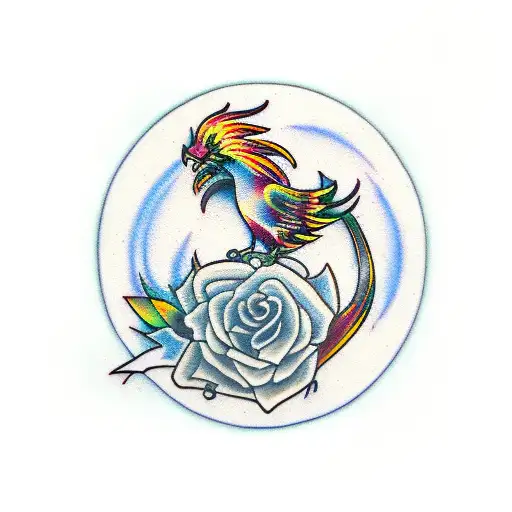 phoenix music feminine badass tattoo design idea