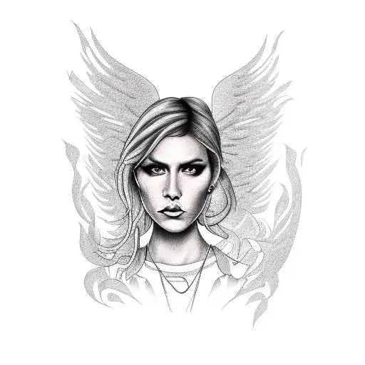 phoenix music feminine badass tattoo design idea