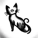  Mini tattoo, cats tattoo design idea