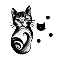  Mini tattoo, cats tattoo design idea