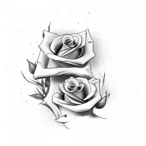 three roses with white dove tattoo design idea