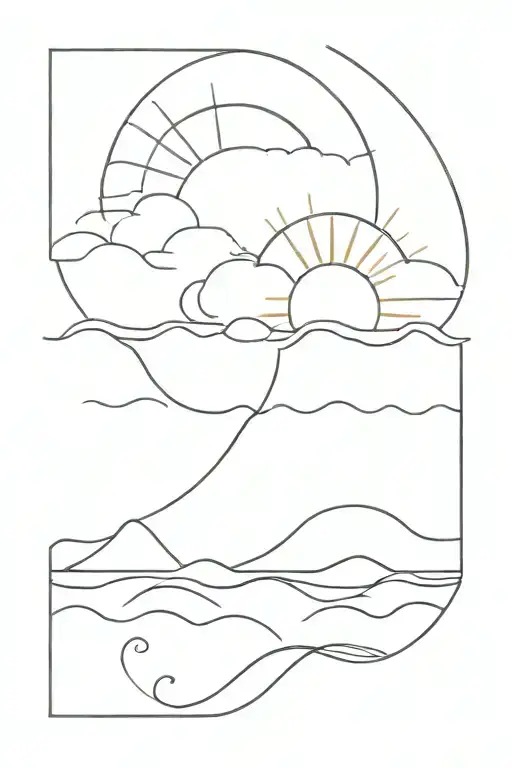 sea and sunshine   tattoo design idea