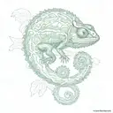chameleon foetus placenta tattoo design idea