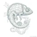 chameleon foetus placenta tattoo design idea