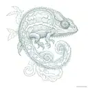 chameleon foetus placenta tattoo design idea