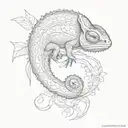 chameleon foetus yin yan tattoo design idea