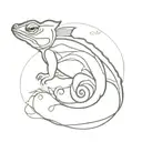 chameleon wise and inspiring man" tattoo design idea