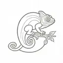chameleon foetus yin yan tattoo design idea