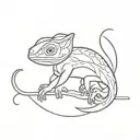 chameleon foetus yin yan tattoo design idea