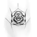 A rebellious tattoo featuring a red anarchy symbol morphing into a rose tattoo design idea