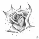 A rebellious tattoo featuring a red anarchy symbol morphing into a rose tattoo design idea