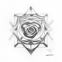 A rebellious tattoo featuring a red anarchy symbol morphing into a rose tattoo design idea
