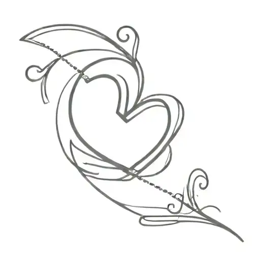 the sentence "heaven help a fool who falls in love" in the shape of a 3d heart tattoo design idea