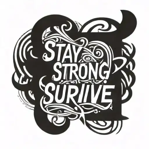 stay strong survive tattoo design idea