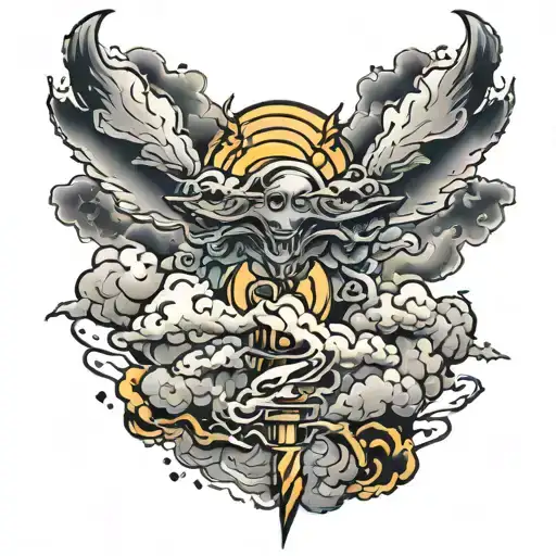 thunderstorm  tattoo design idea