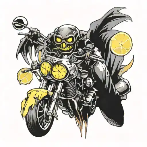 Fangs and Motorcycle and Lemons and X-ray tattoo design idea