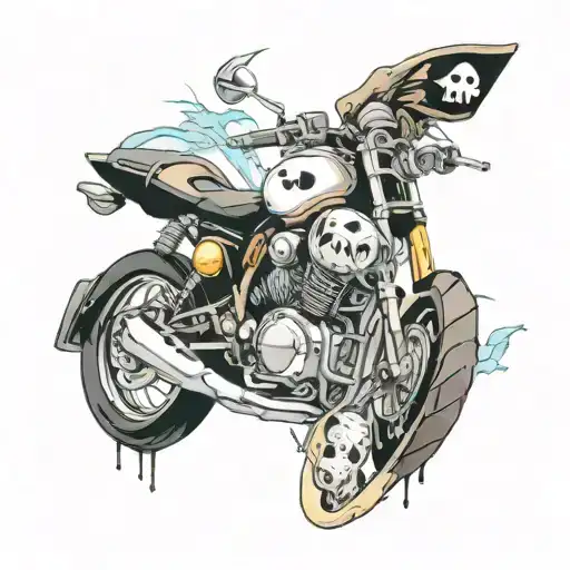 Fangs and Motorcycle and Lemons and X-ray tattoo design idea